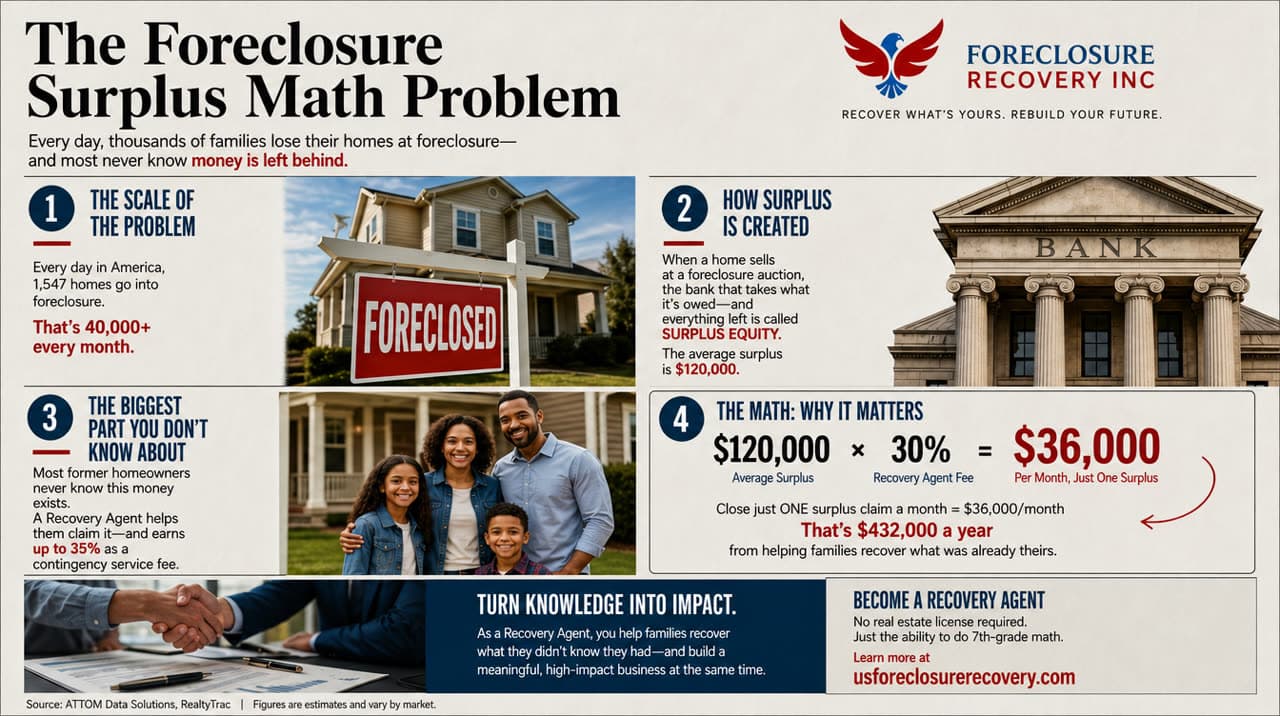 Foreclosure surplus funds overages business