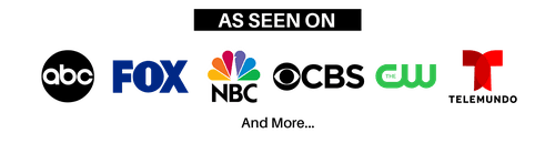 As Seen On ABC, FOX, NBC, CBS, CW, Telemundo