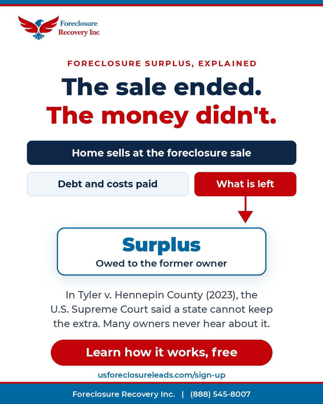 The sale ended. The money didn't. (red, white and blue)