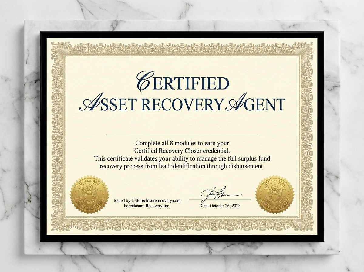 Certified Asset Recovery Agent credential